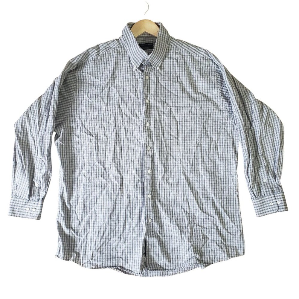 Dockers Premium Mens Never Iron Button Up Shirt  Size XXL Plaid‎ Cotton Office